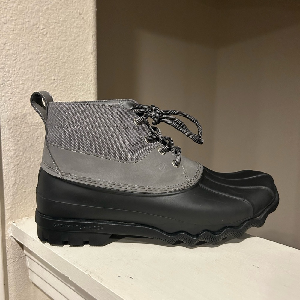 Men’s Sperry  Brewster Waterproof Low Duck Boot Grey Black size 8 - Picture 4 of 9